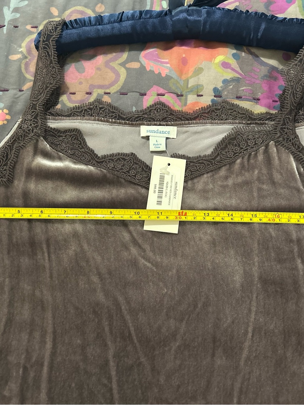Sundance Velvet Lace Trim Tank - Taupe - Picture 5 of 6